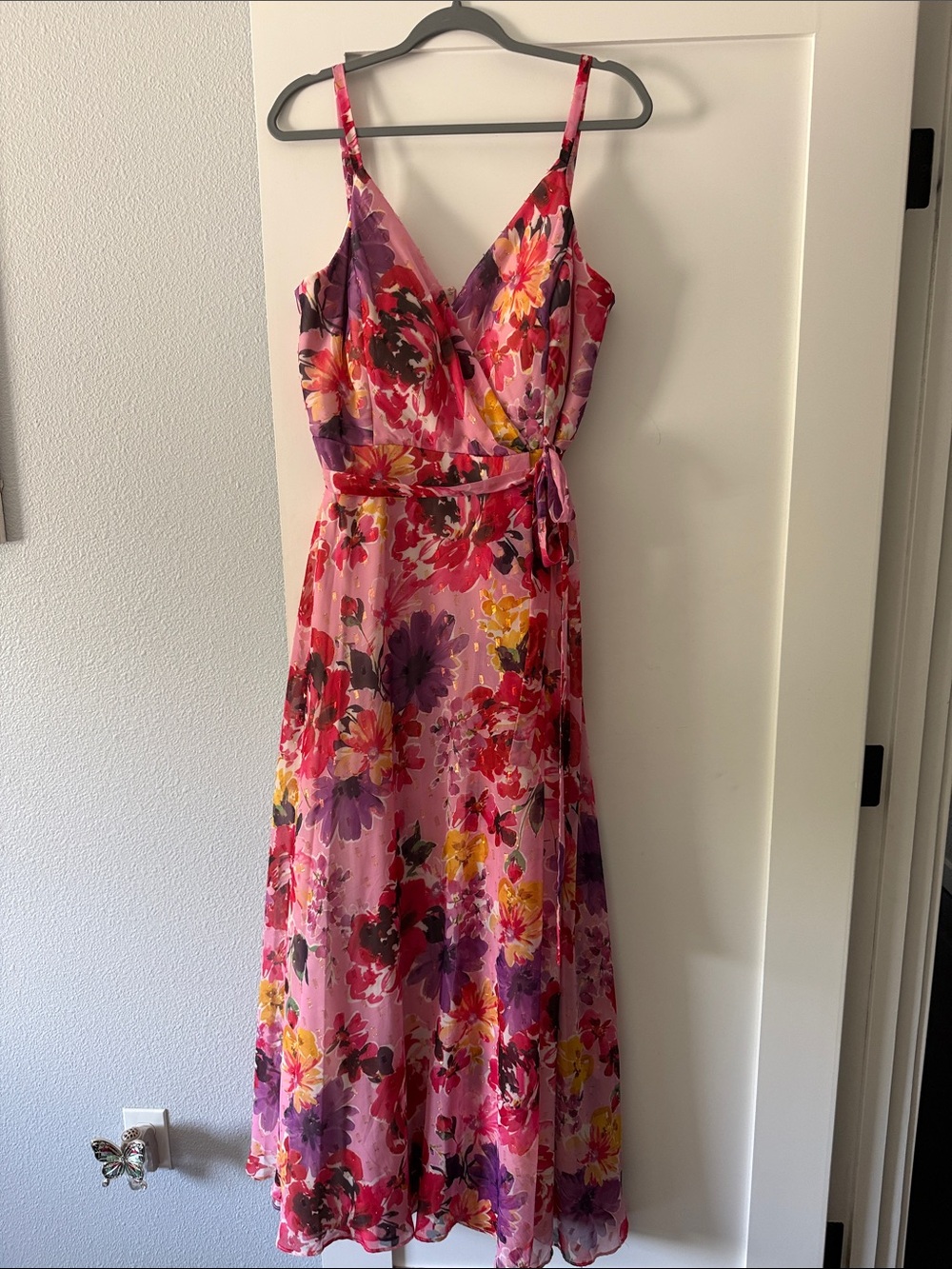 Night Way Collections Pink Floral Sleeveless Maxi Dress